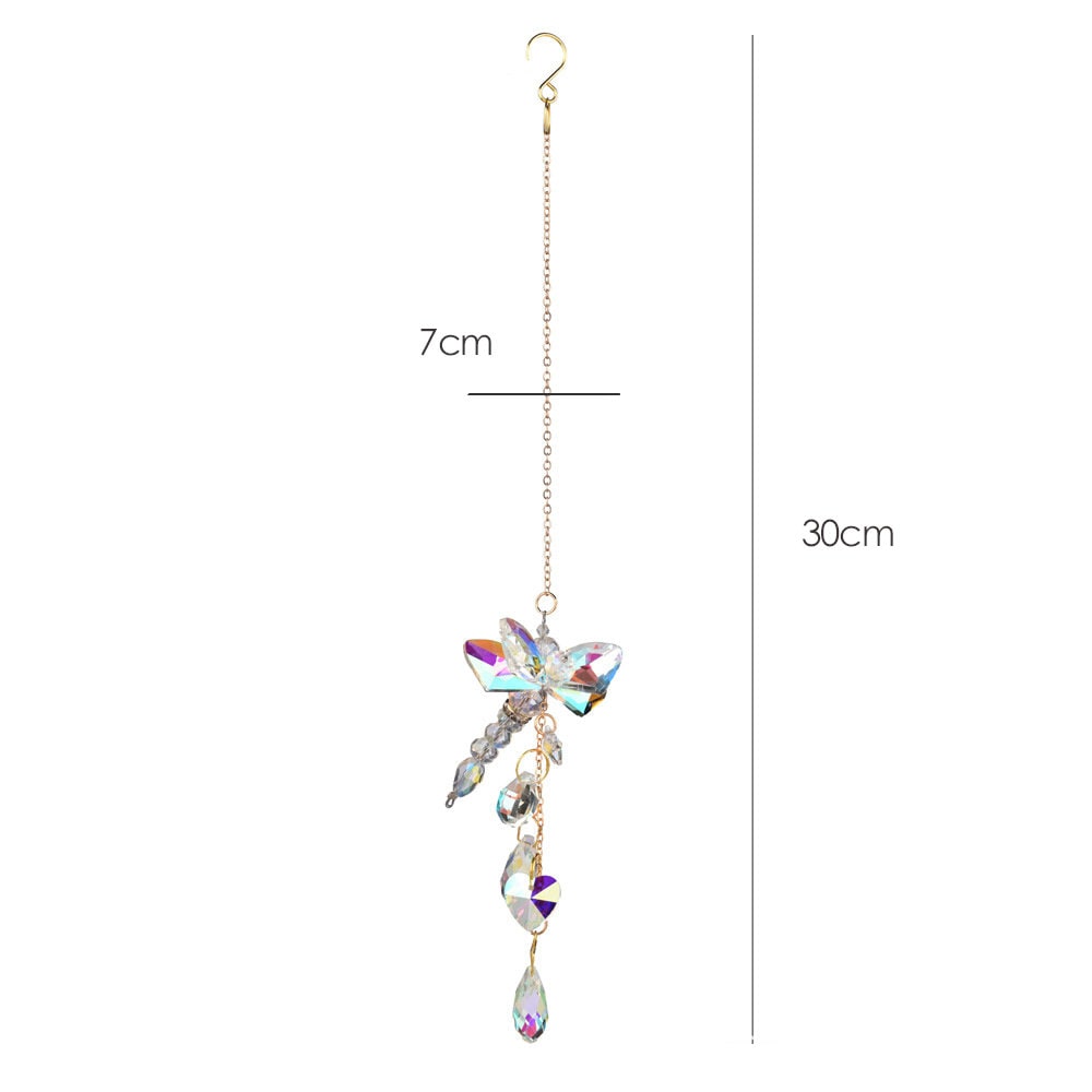 Butterfly Crystal Pendant Suncatcher | Butterfly Car Charm Gifts for Her| Rainbow Maker| Aesthetic Room Decor | Light Prism Crystal Hangings