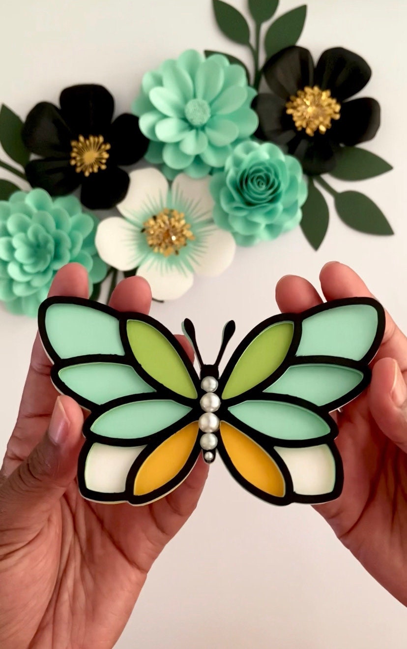 Butterfly SVG PNG Cut File for Cricut & Silhouette Cameo, Butterfly Birthday Theme Party, Butterfly Stencil for Party Decor, Shadow Box