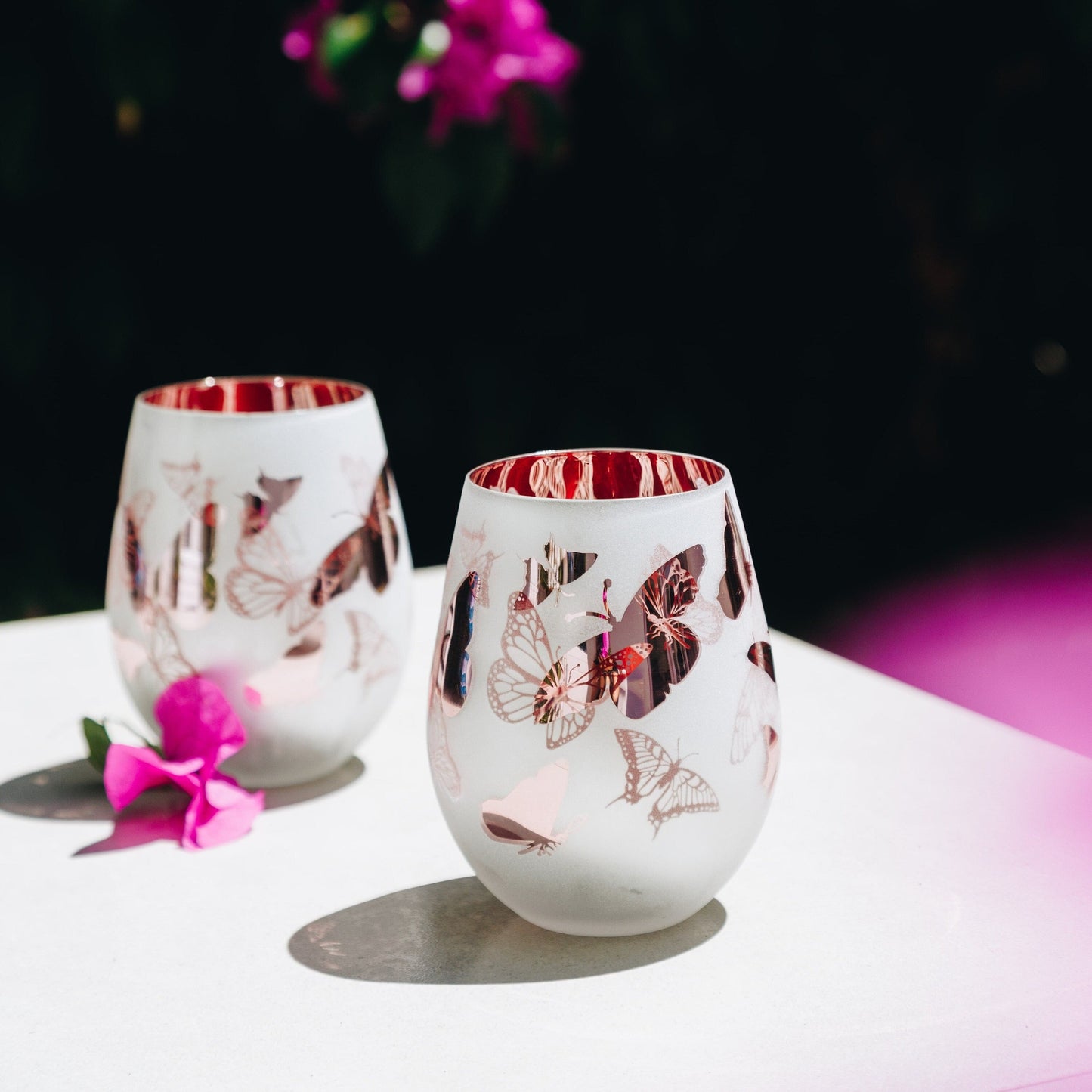Butterfly Gifts Butterfly Wine Glass Pink Wine Glass for Mom Butterfly Tumbler Cups Mothers Day Gift for Mom Gift Nature Lover Gift for Her