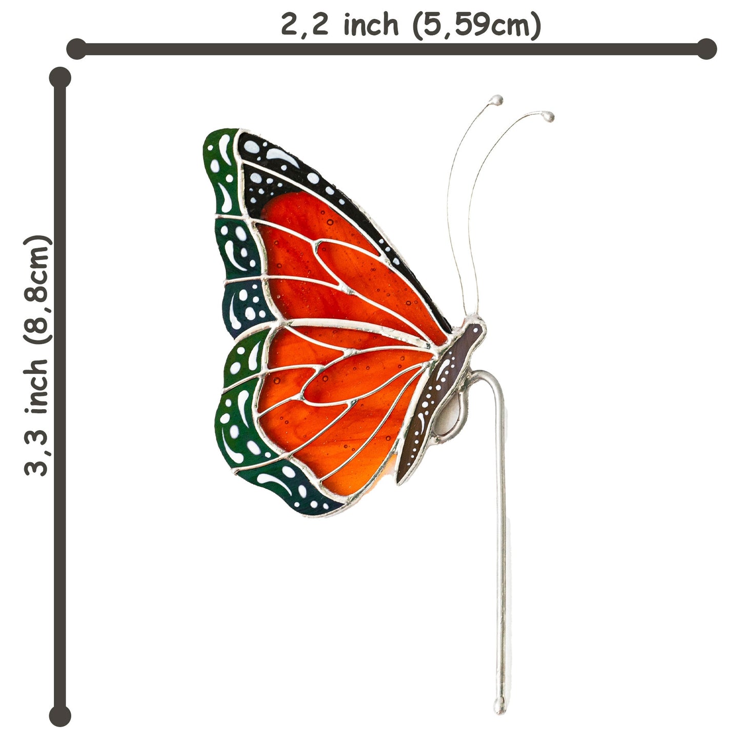 Stained Glass Butterfly Monarch Suncatcher Pot Decoration Gift for Women Light Catcher Sun Room Decor Village Style Father'S Day Gift
