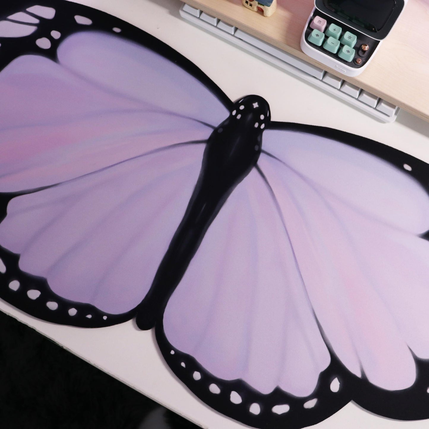 Lilac Butterfly Deskmat 90X40Cm Waterproof