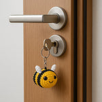 Handmade Crochet Bee Keychain – Cute Amigurumi Bag Charm – Bumblebee Gift – Car Mirror Accessory – Bee Lover Gift