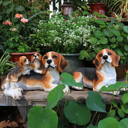 Simulation Dog Sculpture Decoration Beagle Model Statue Villa Courtyard TV Cabinet Wine Cabinet Fake Dog Decoration