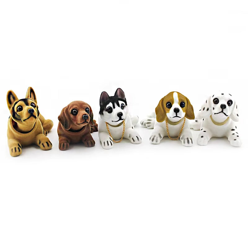 Cute Husky Beagle St Bernard Shepherd Shake Head Dog Car Doll Car Interior Decoration Crafts Creative Tabletop Ornament