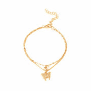 Fashion Bohemia Butterfly Anklet Rhinestone Chain Foot Chain Jewelry for Women Summer Beach Anklet Butterfly Barefoot Chain