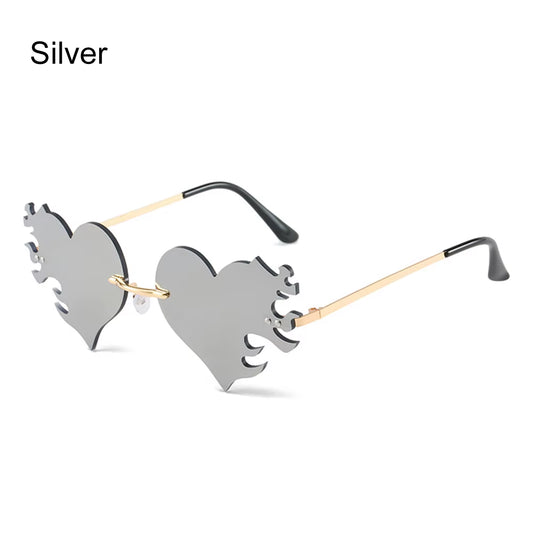 1Pc New Fashion Cycling Butterfly Sunglasses for Women UV Protection Vintage Car Metal Rimless Sunglasses Eyewear Decorations