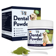 Dog Breath Freshener Dental Powder–Teeth Cleaning Powder for Dogs with Probiotics & Herbs–Plaque & Tartar Remover, Fresh Breath Remedy & Oral Care