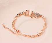Cat Bracelet with Diamond Alloy Jewelry