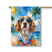 English Springer Spaniel Theme Portrait House Flag