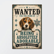 Limited Edition Beagle Theme Portrait Metal Sign 4341
