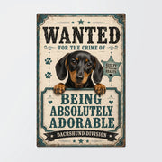 Limited Edition Dachshund Theme Portrait Metal Sign 7793