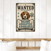 Limited Edition Beagle Theme Portrait Metal Sign 4341