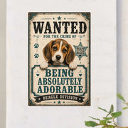 Limited Edition Beagle Theme Portrait Metal Sign 4341