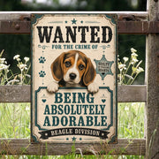 Limited Edition Beagle Theme Portrait Metal Sign 4341