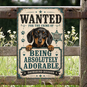 Limited Edition Dachshund Theme Portrait Metal Sign 7793