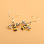 Bumble Bee Dangle Earrings Crystal Bee Pendant Animal Earrings Hummingbirds Butterfly Gifts (Honey Bee Earrings)