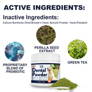 Dog Breath Freshener Dental Powder–Teeth Cleaning Powder for Dogs with Probiotics & Herbs–Plaque & Tartar Remover, Fresh Breath Remedy & Oral Care