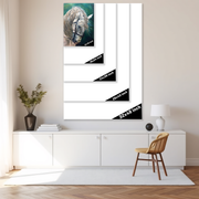 Ethereal Elegance: A White Horse Portrait in Motion