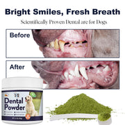 Dog Breath Freshener Dental Powder–Teeth Cleaning Powder for Dogs with Probiotics & Herbs–Plaque & Tartar Remover, Fresh Breath Remedy & Oral Care