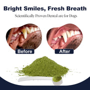 Dog Breath Freshener Dental Powder–Teeth Cleaning Powder for Dogs with Probiotics & Herbs–Plaque & Tartar Remover, Fresh Breath Remedy & Oral Care