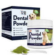 Dog Breath Freshener Dental Powder–Teeth Cleaning Powder for Dogs with Probiotics & Herbs–Plaque & Tartar Remover, Fresh Breath Remedy & Oral Care