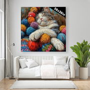 Purrfect Peace: A Cat's Colorful Slumber
