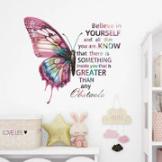 Purple Butterfly Wall Stickers for Bedroom Living Room Decoration Girls Room Wall Decals Daughter Room Wallpaper PVC Murals