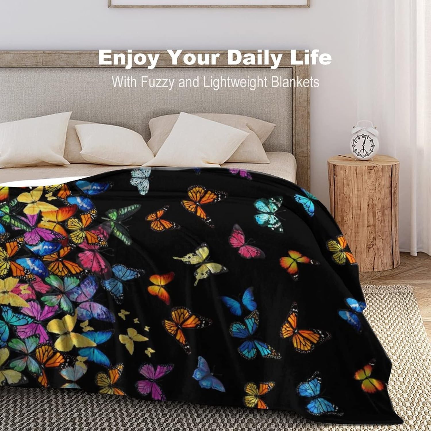 Butterfly Blanket Beautiful Butterfly Throw Blanket Ultra Soft Blankets Lightweight Cozy for Bed Couch Sofa 50"X40"