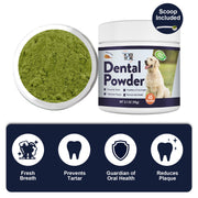 Dog Breath Freshener Dental Powder–Teeth Cleaning Powder for Dogs with Probiotics & Herbs–Plaque & Tartar Remover, Fresh Breath Remedy & Oral Care