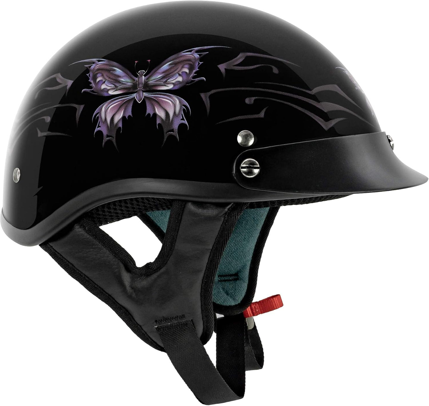 Cruiser Intricate Butterfly Motorcycle Half Helmet