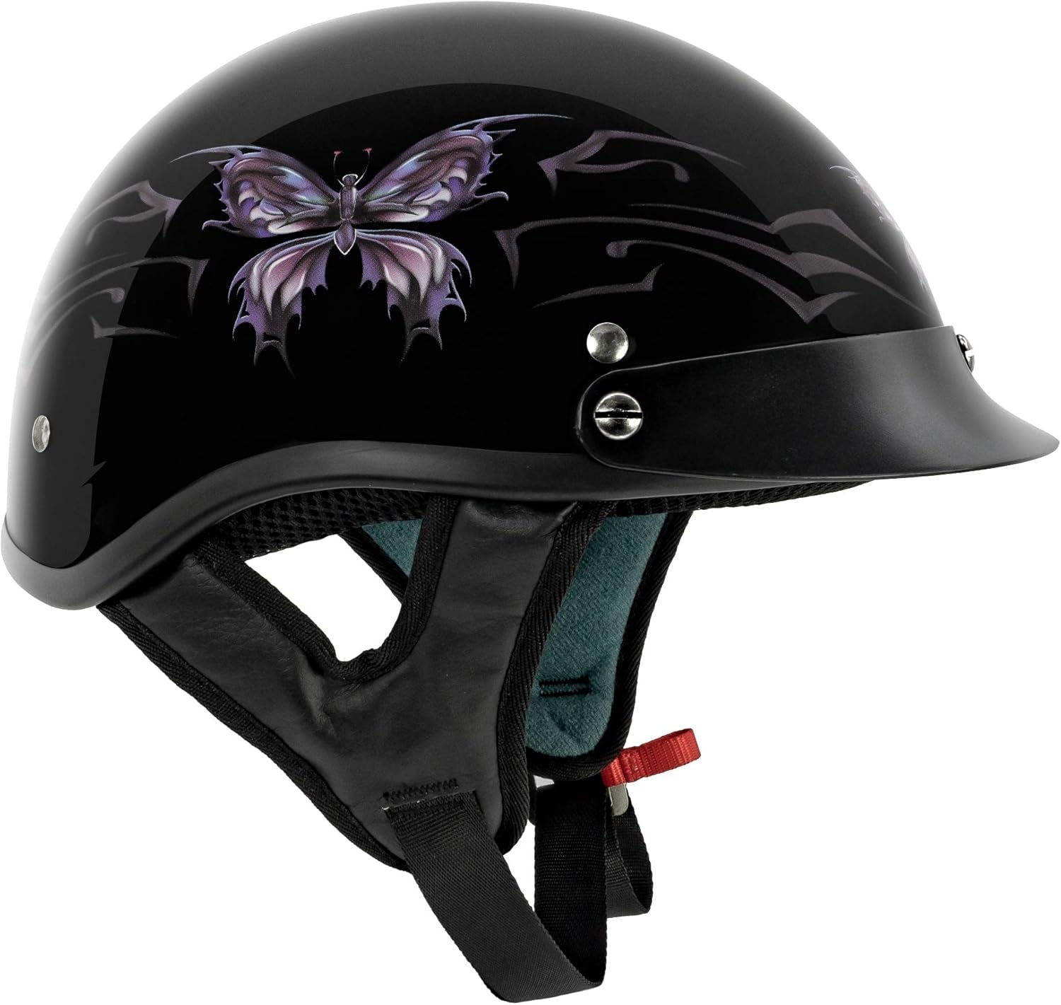 Cruiser Intricate Butterfly Motorcycle Half Helmet