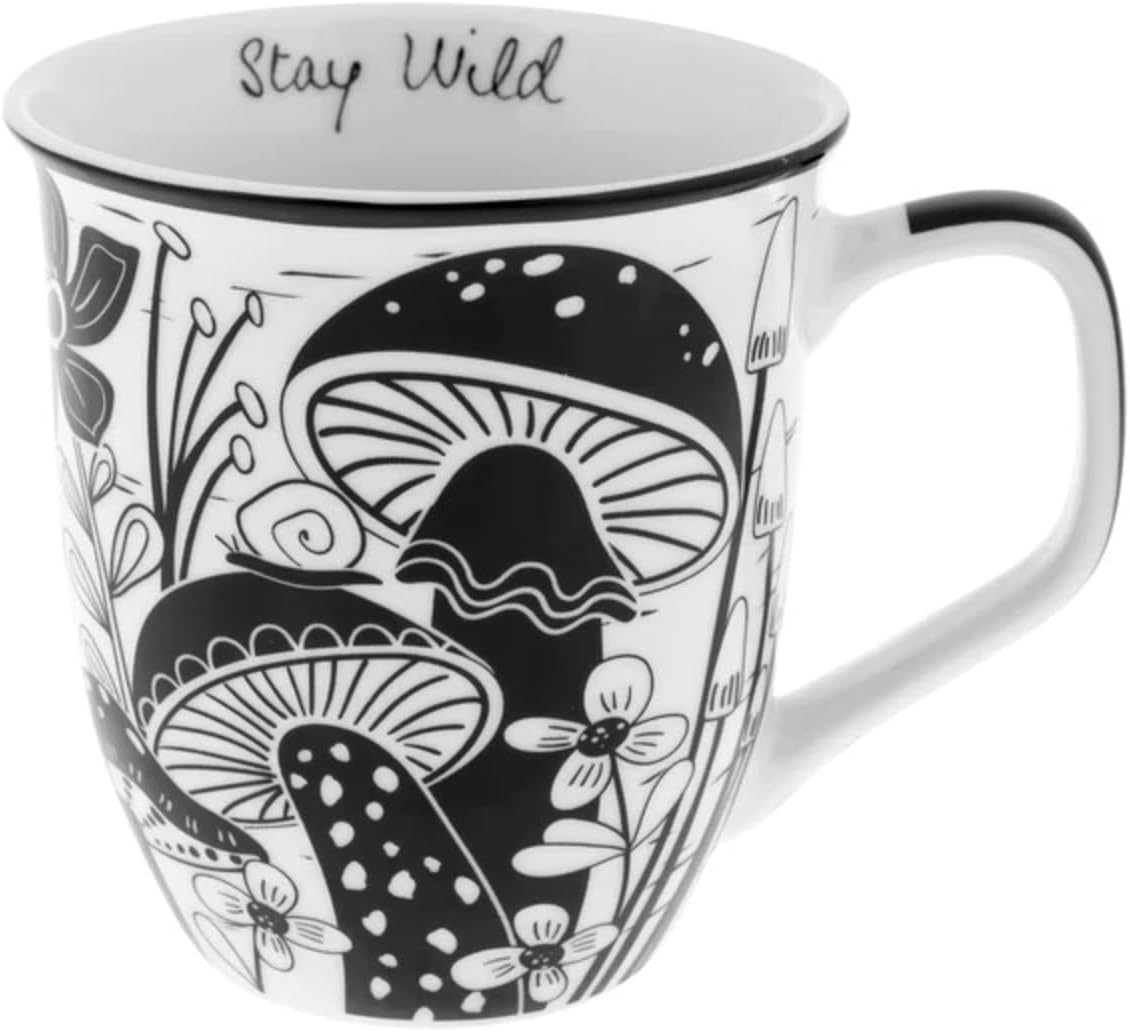 Gifts 16 Oz Black and White Boho Mug Horse - Cute Coffee and Tea Mug - Ceramic Coffee Mugs for Women and Men