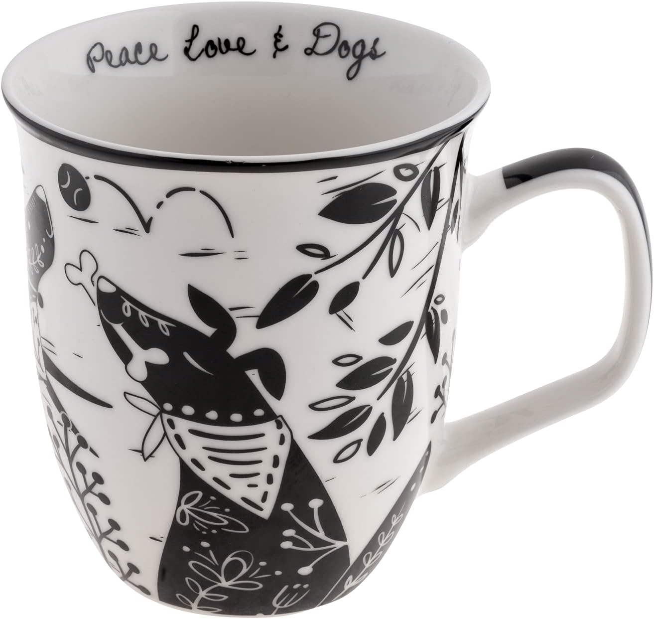 Gifts 16 Oz Black and White Boho Mug Horse - Cute Coffee and Tea Mug - Ceramic Coffee Mugs for Women and Men