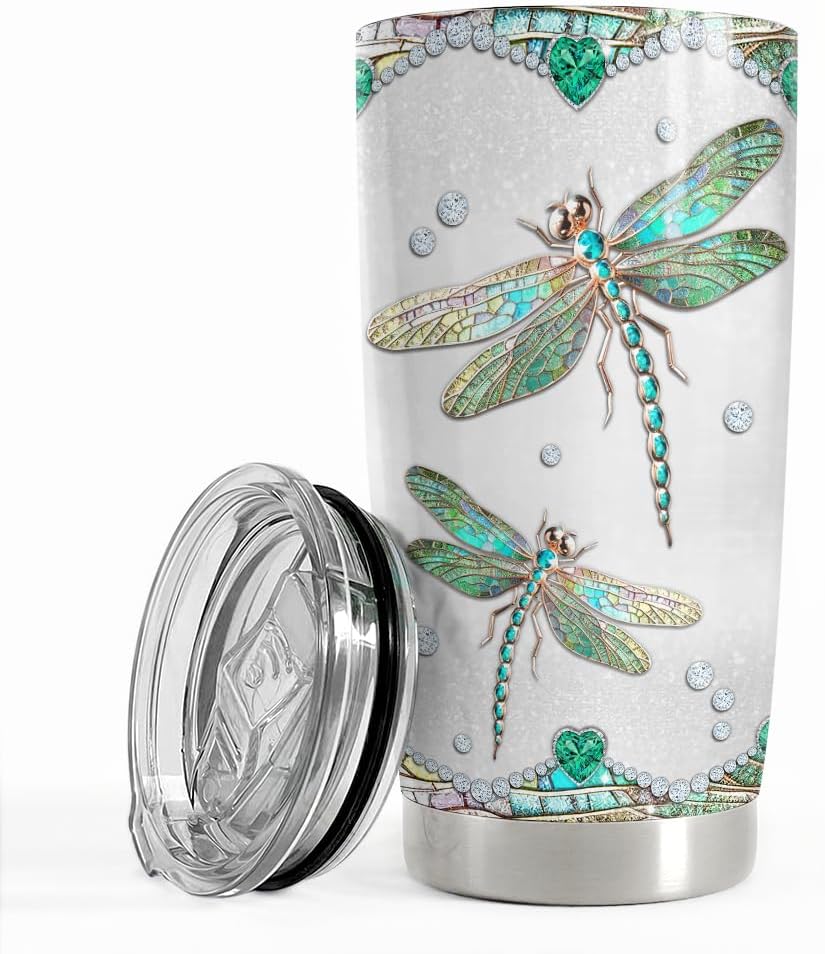Purple Butterfly Tumbler Jewelry Style Butterfly Lover 20Oz Tumblers with Lid Gift for Women Girl Daughter Sister Mom Christmas Birthday Present