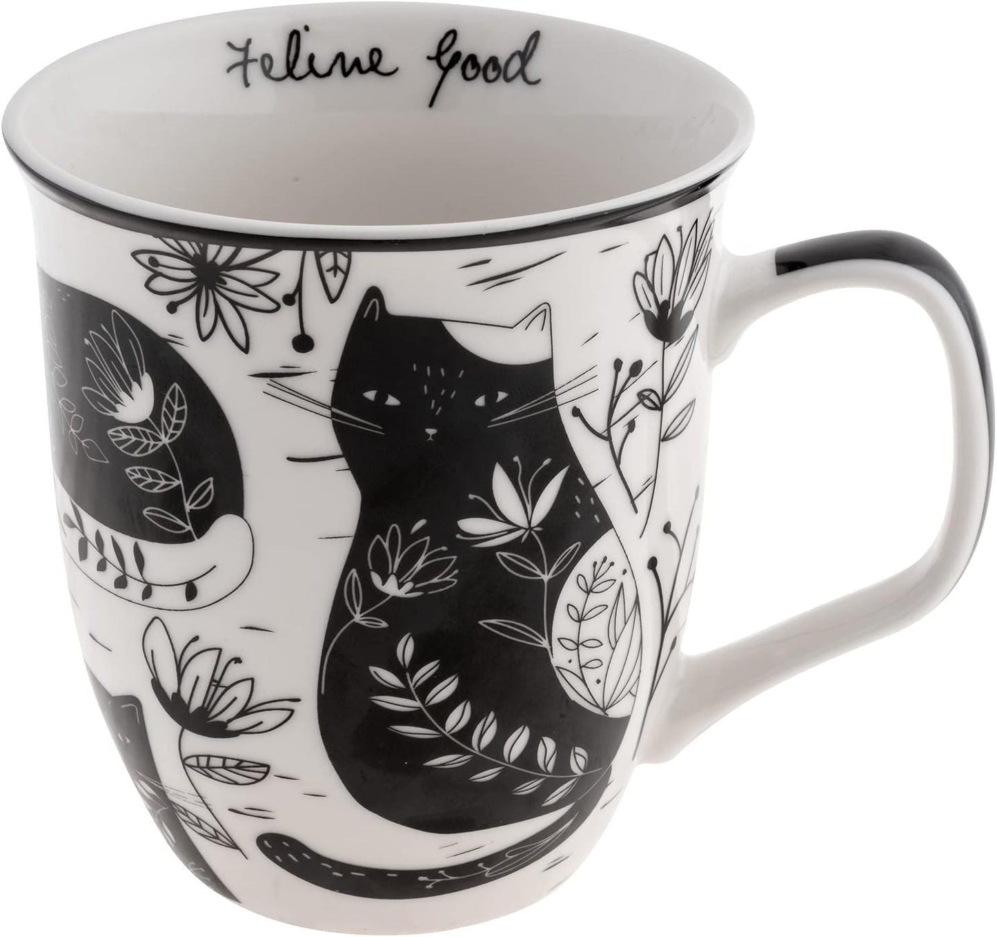 Gifts 16 Oz Black and White Boho Mug Horse - Cute Coffee and Tea Mug - Ceramic Coffee Mugs for Women and Men