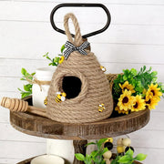 Beehive Jute Hanging Decor Cute Handmade Honeycomb Decoration Bee Themed