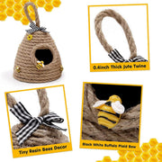 Beehive Jute Hanging Decor Cute Handmade Honeycomb Decoration Bee Themed