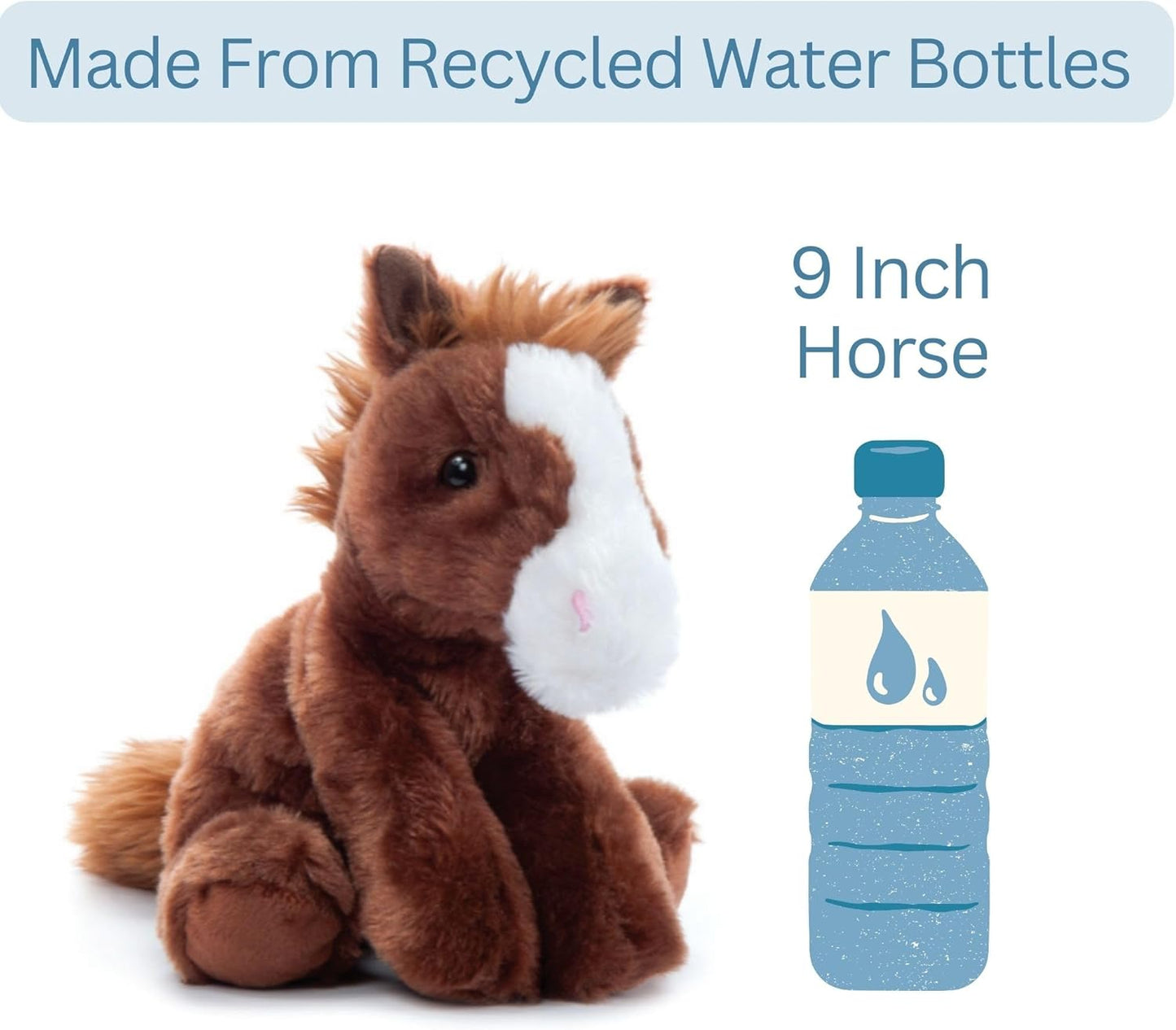Floppy Horse Stuffed Animal Plushie, Gifts for Kids, Wild Onez Wildlife Animals, Horse Plush Toy 9 Inches