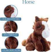 Floppy Horse Stuffed Animal Plushie, Gifts for Kids, Wild Onez Wildlife Animals, Horse Plush Toy 9 Inches