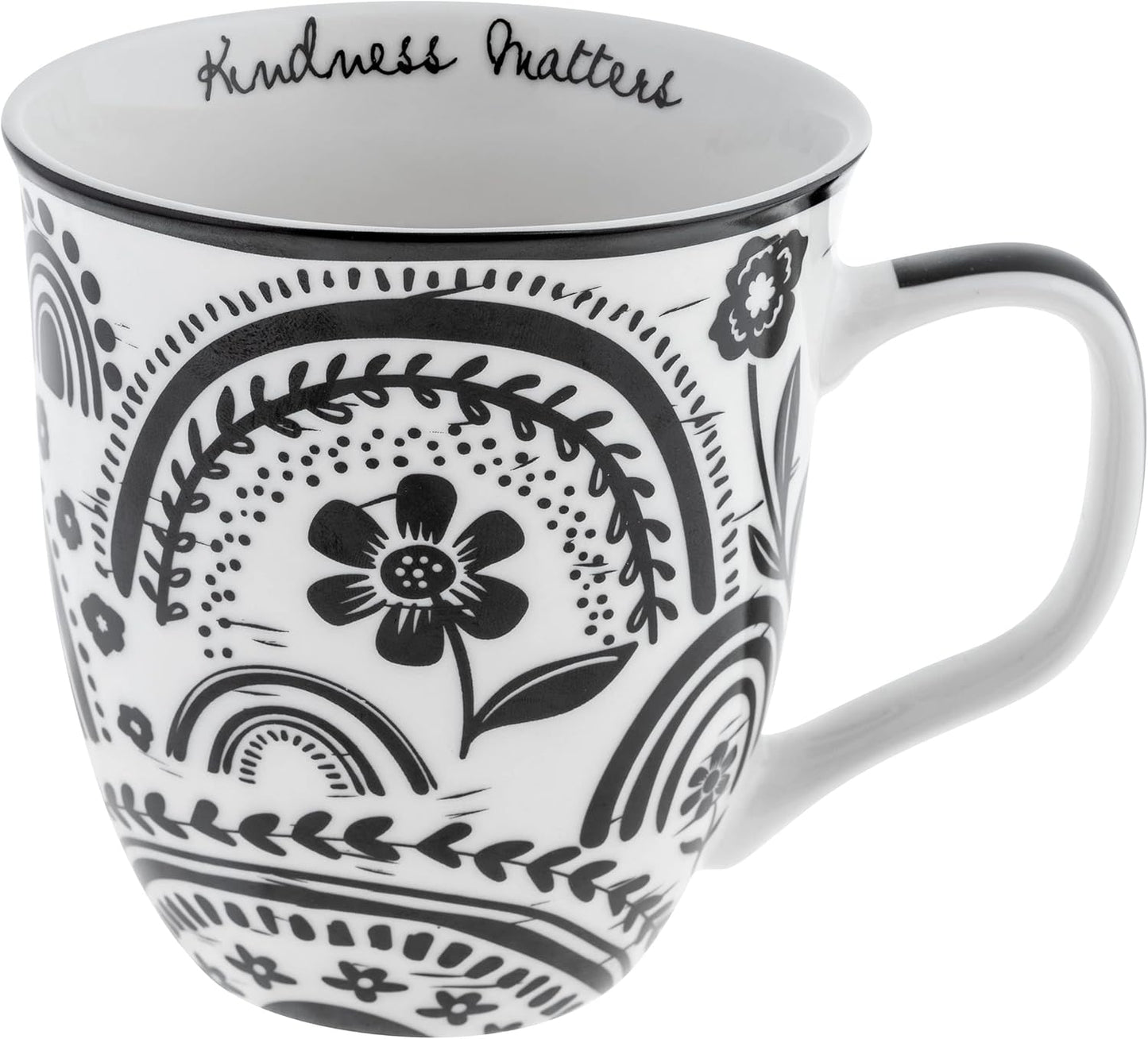 Gifts 16 Oz Black and White Boho Mug Horse - Cute Coffee and Tea Mug - Ceramic Coffee Mugs for Women and Men