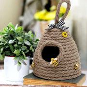 Beehive Jute Hanging Decor Cute Handmade Honeycomb Decoration Bee Themed