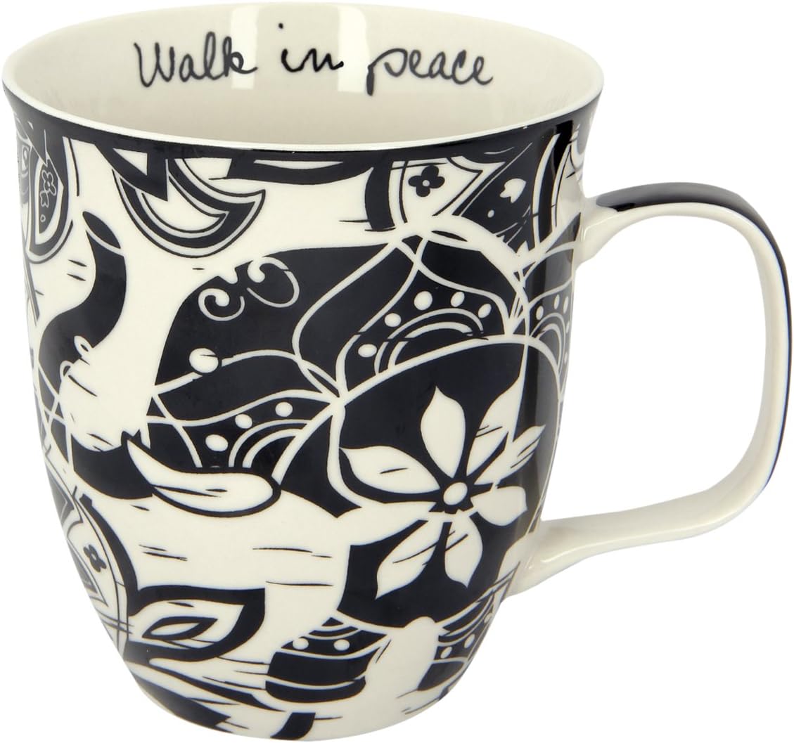 Gifts 16 Oz Black and White Boho Mug Horse - Cute Coffee and Tea Mug - Ceramic Coffee Mugs for Women and Men