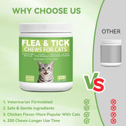Cat Flea and Tick Chewables for Cats 230Ct, Natural Support Supplement, Flea Supplement for Cats, Flea and Tick Chews for Cats Kitten, All Breeds & Sizes, Digestive Health