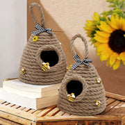 Beehive Jute Hanging Decor Cute Handmade Honeycomb Decoration Bee Themed