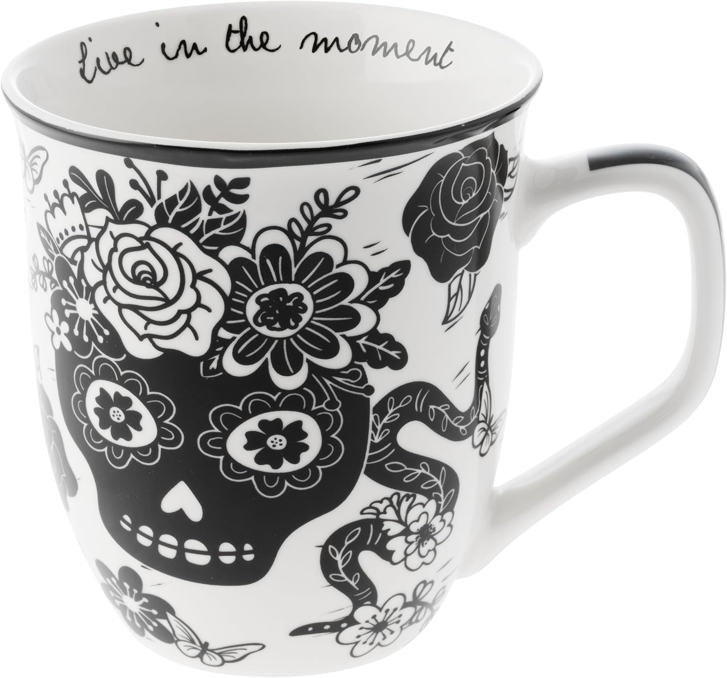 Gifts 16 Oz Black and White Boho Mug Horse - Cute Coffee and Tea Mug - Ceramic Coffee Mugs for Women and Men