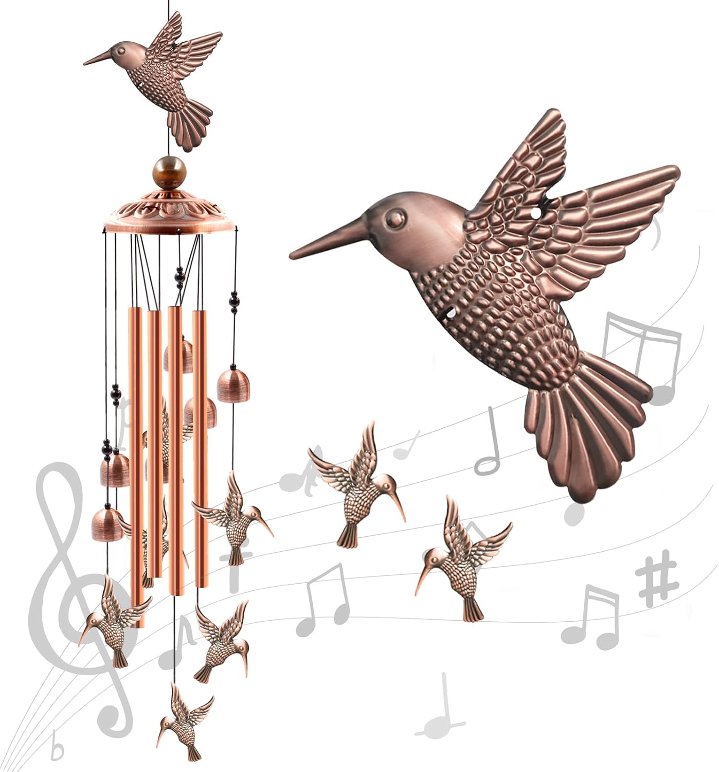 Wind Chimes Outdoor Clearance, Butterflies Aluminum Tube Windchime with S Hook,Patio Garden Decor, Housewarming Gift.