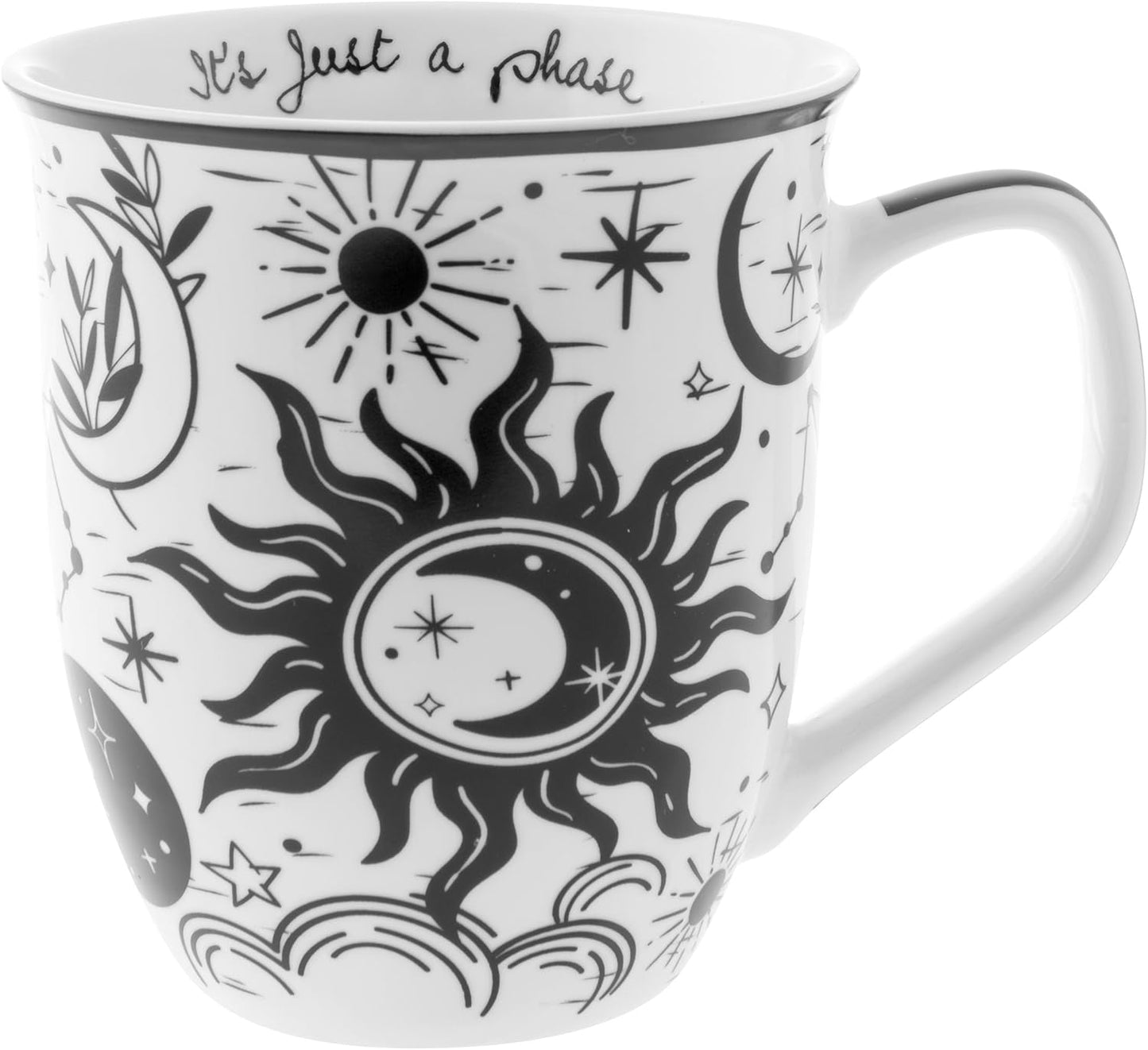 Gifts 16 Oz Black and White Boho Mug Horse - Cute Coffee and Tea Mug - Ceramic Coffee Mugs for Women and Men