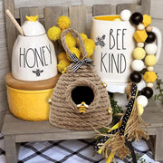 Beehive Jute Hanging Decor Cute Handmade Honeycomb Decoration Bee Themed