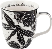 Gifts 16 Oz Black and White Boho Mug Horse - Cute Coffee and Tea Mug - Ceramic Coffee Mugs for Women and Men