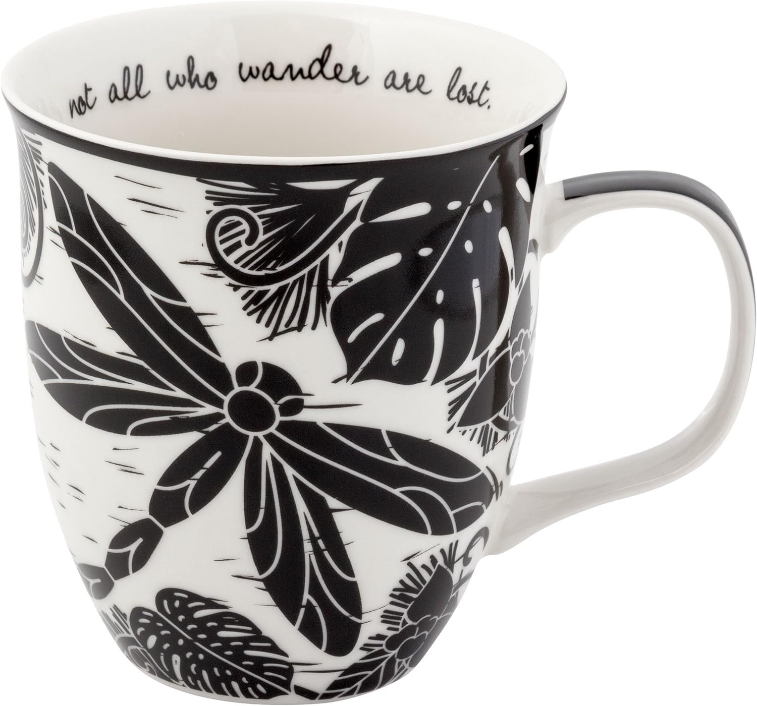 Gifts 16 Oz Black and White Boho Mug Horse - Cute Coffee and Tea Mug - Ceramic Coffee Mugs for Women and Men